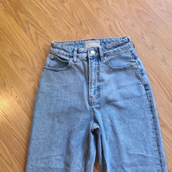 EVERLANE THE CURVY WAY HIGH JEANS STRETCH ORGANIC COTTON STRAIGHT HIGH RISE 25 - Picture 3 of 7